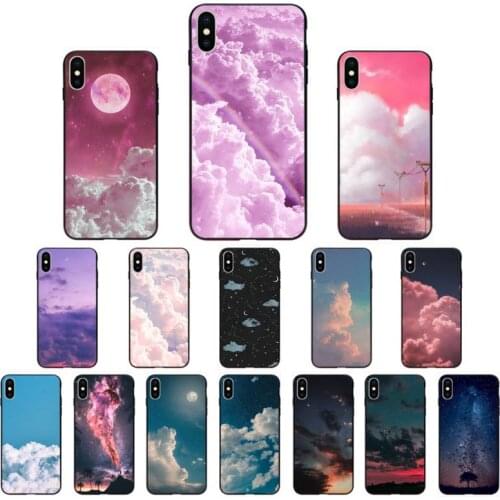 YNDFCNB Moon Star Cloud Night Phone Case for iphone 11 12 Mini Pro Max X XS MAX 6 6s 7 8 Plus 5 5S 5SE XR SE2020