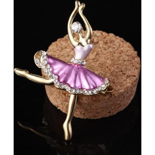 Women Fashion Beautiful Ballerina Brooch Exquisite Corsage Pin brooch Ballet Girl Best Party gift Jewelry