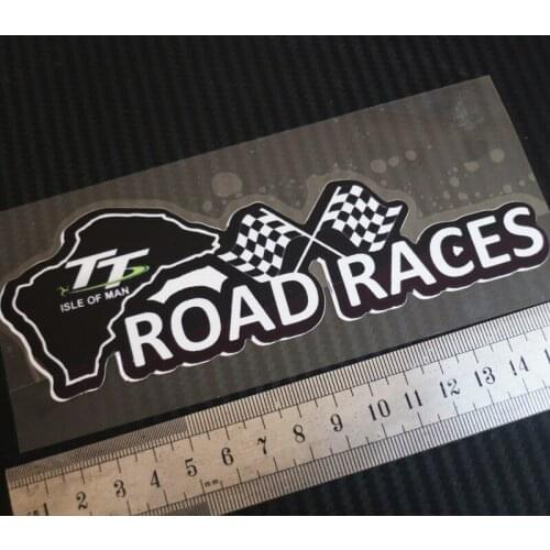 1PCS moto car Styling Sticker Decals For TT Isle of Man road races Plaid flag Badge Reflective sticker