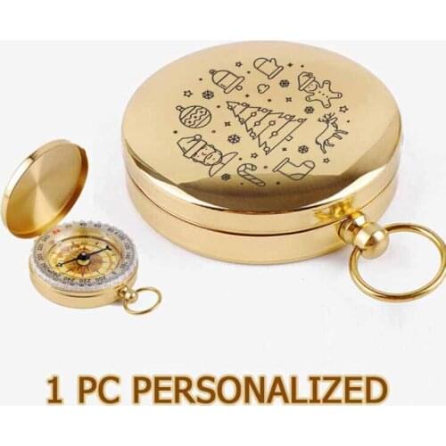1pc Cusotmized Engrave Compass For Husband Dropshipping Personalized Christmas Gifts Navigator Functional Compass 2021 ZNZ028