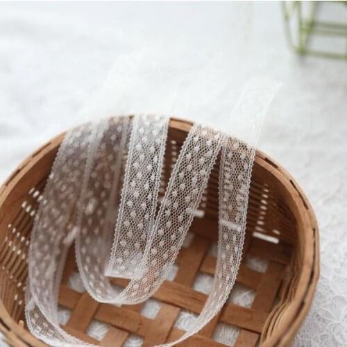 10 Meters Home DIY Sewing Wedding Crafts Lace Clothing Decorative Lace Ribbon Non Elastic Scallop Ivory Lace Embroidered Trim