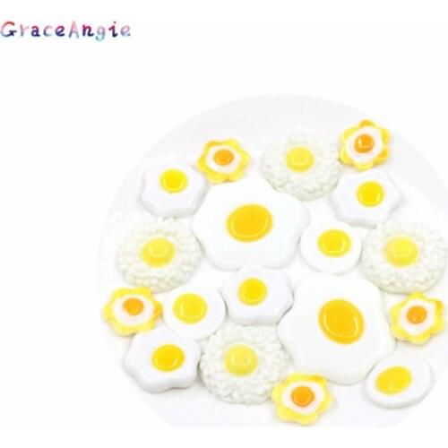 20Pcs Mixed Fried eggs of various sizes Flat back Resin Cabochons Scrapbooking DIY Jewelry Craft Decoration Accessorie Studs DIY