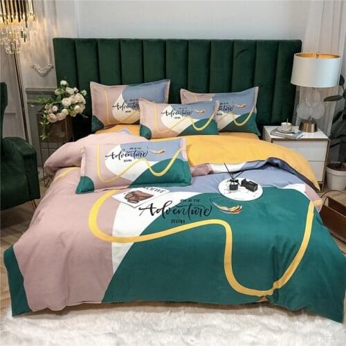 2021 new four-piece set of Nordic bedding thick fashionable quilt cover comforter bedding sets king size bedding set home