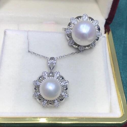 925 Sterling Silver Pendant Ring Mountings Findings Base Jewelry Set Mounts Settings Parts for Pearls Beads Crystal