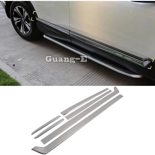 Car Styling Body ABS Chrome Door Trim Strip Molding Stream Lamp Panel Bumper 6pcs For For Honda CRV CR-V 2017 2018 2019 2020