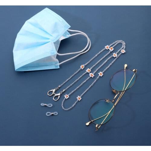 Colored Flower Mask Strap Beaded Glasses Chains For Women Face Mask Lanyard Girls Anti Slip Reading Eyeglass Sunglasses Strap
