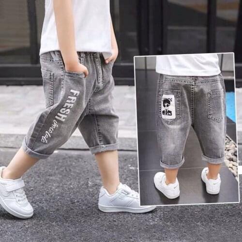 Childrens Clothes Boys Denim Shorts Summer Fashion Printing Casual Pants Kids Bottoms