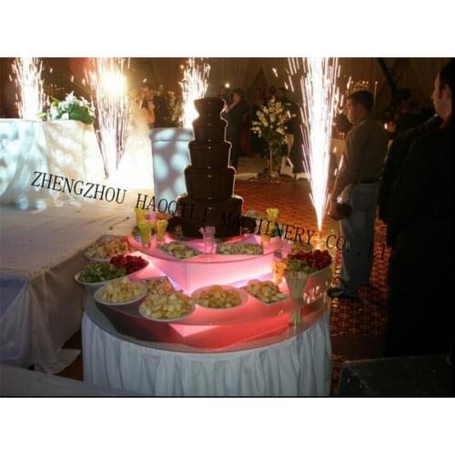 Electric chocolate fountain dedicated booth Colorful dazzle LED lights with remote control acrylic material manufacturing