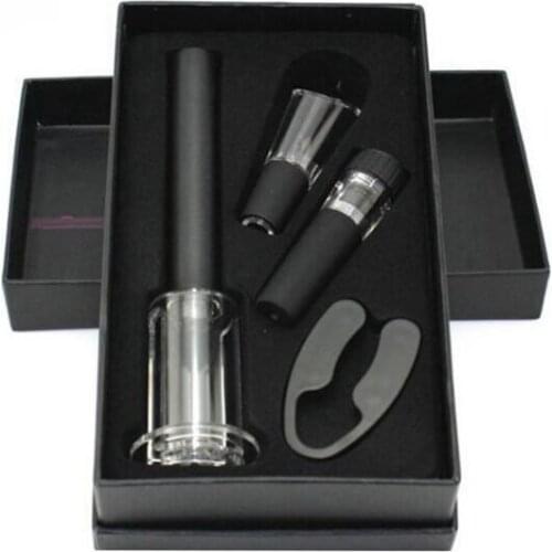4pcs/set Electric Wine Opener Vacuum Stopper Pourer Cordless Corkscrew Air Pressure Pump Bottle Opener Kit Vacuum Stopper