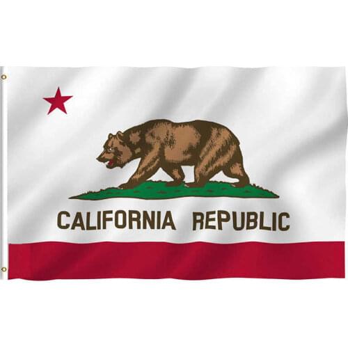 California Flag USA United States 3x5 Feet Polyester Bear Printed 90x150cm Home Party Decorative American Flags And Banners