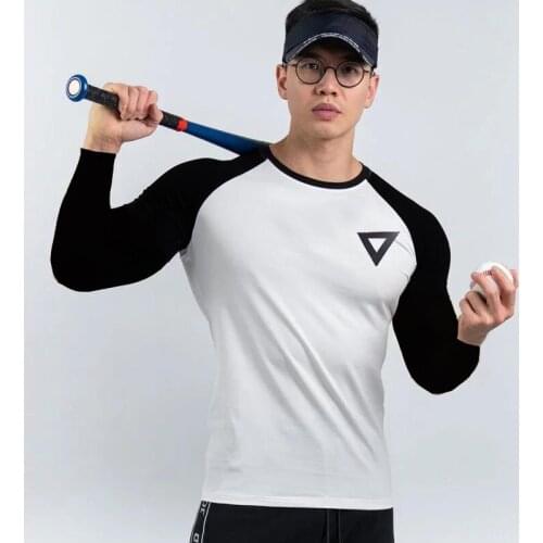 Summer new Men t shirt Fashion Solid long sleeve TShirt Man Patchwork crossfit Sports t-shirt Casual Streetwear Mens clothing