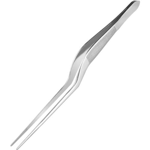 Bending Ear Tweezers Ear Impression Block Foam Tweezers Stainless Steel Bayonet Serrated Nasal Forceps Earwax Remover