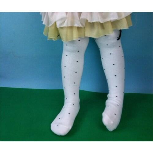 Hot Sale For 3~8T Kids Socks Black White Dot Cotton Knitting Knee Socks For Baby