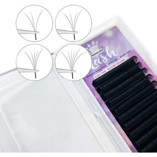 Best selling 0.05 0.07 easy fan mega volume lashes single eyelash extension quick fan volume lashes extension with private label