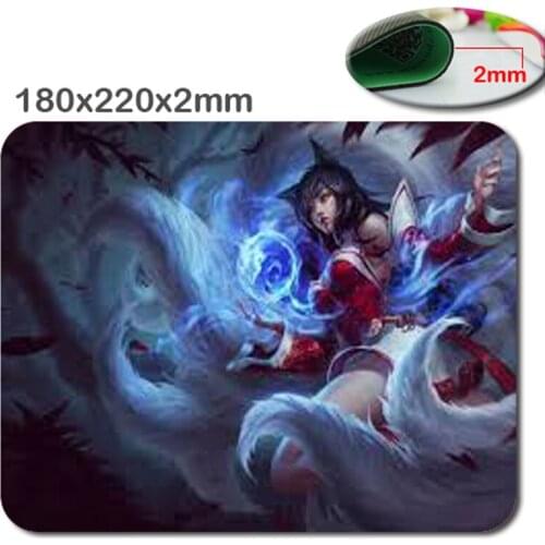 Mairuige LOL Cute Ahri League of Legends Design Game Gaming Anti-slip Mouse Mat for Optical/Trackball White Lock Edge Mouse Pad