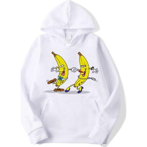 Cute Funny Avocado Banana Print Kawaii Hoodies Oversized Sweatshirt Hoodies Women Clothes Hoody Female Winter Women Full Sleeve