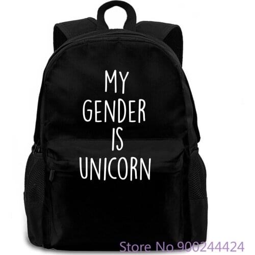 My Gender Is Unicorn Mens Unisex Print women men backpack laptop travel school adult student