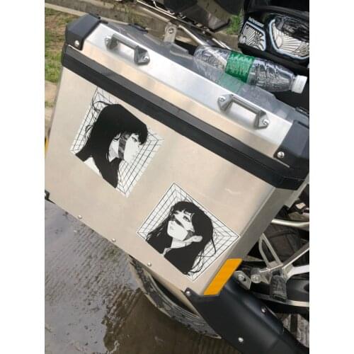 3PCS Car Styling Decals Keyboard Case Trunk Guitar Skateboard Window Sticker for Anime Punk Rock Girl Futuristic Robot