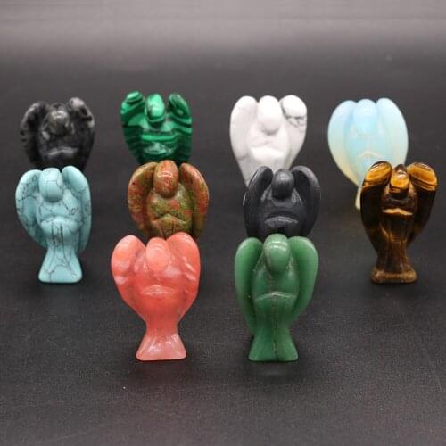 Natural Crystal Rose Quartzs Angel Tiger Eyes Stone Obsidian Animals Stone Crafts Small Decoration Home Decor Christmas Present