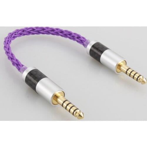 New 10MM HIFI 4.4mm Balanced Male to 4.4mm Balanced Male Single Coppe Silver Plated Audio Adapter Cable 4.4mm to 4.4mm