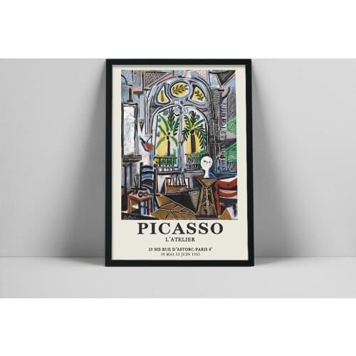 Pablo Picasso L'Atelier poster, Art Exhibition print, Museum exhibition Art, Picasso The Studio Painting Poster, Art Museum