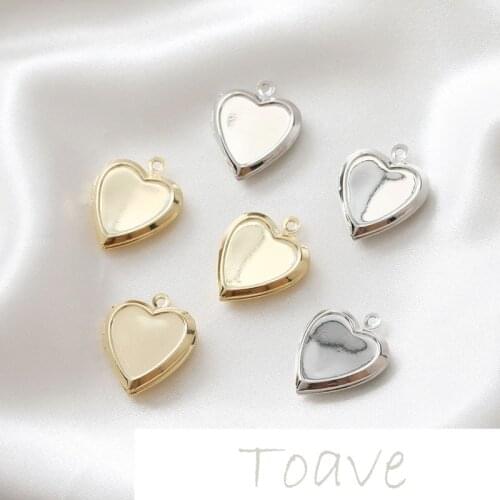 Gold-clad copper plated real gold exquisite peach heart frame peach heart love diy earring necklace accessories