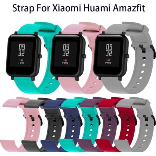 20mm Silicone Strap For Xiaomi Huami Amazfit Bip Smartband suitable for smart watch Replacement Bracelet Accessories