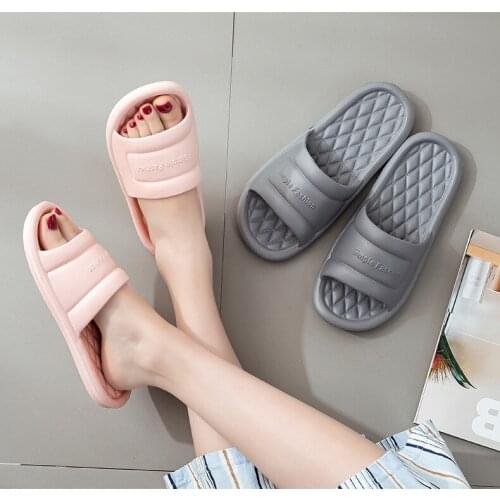 2021 New Summer Home Slippers Non-Slip Foam Bottom EVA Fashion Flip Flops Couple Casual Soft Bathroom Hotel Shoes