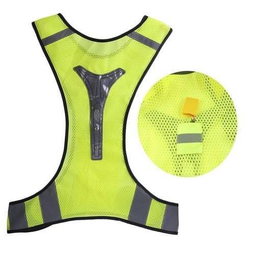 Motorcycle Reflective Vest Running Cycling LED Safety Thin Breathable Night Security men armor men jacket
