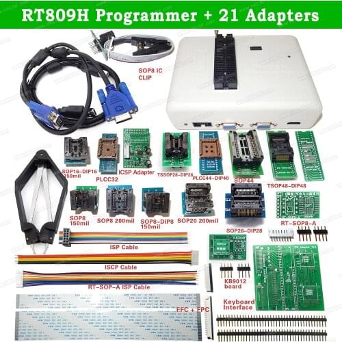 RT809H USB Universal Programmer With 21 Items EMMC-Nand FLASH Bios EEPROM Better Than TL866II Plus RT809F