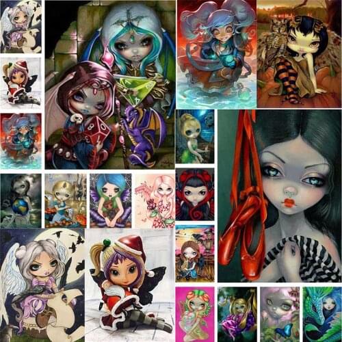 Wonderful 5d diamond mosaic sale cartoon girl 5d diamond painting cross stitch cartoon girl rhinestone pictures christmas decor