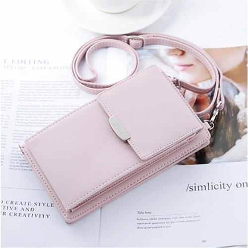 Women Strappy Bag Casual One Shoulder Phone Bag Solid Card Holder Coin Change Pocket Ladies Crossbody Purse Female Handbag