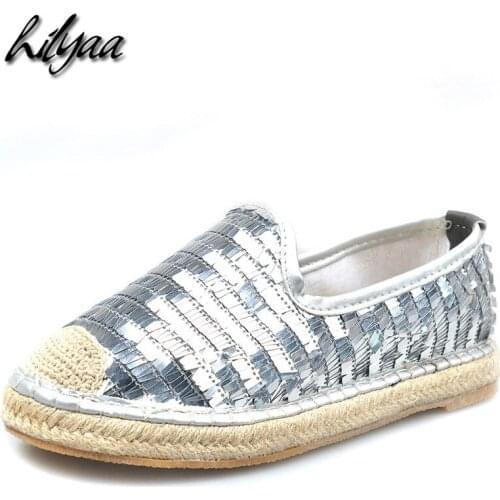Woman Bling Flats Spring Fashion Sneakers Sequins PU Weave Female Walking Tenis Feminino Outdoor Footwear Bling Flats Sneakers