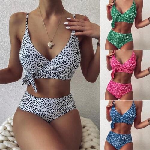 Sexy Halter Bikini Sets Women 2 Pcs Bathing Swimsuit Halter Push Up Bandage Swimwear Beachwear 2021