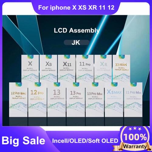 JK Incell Soft OLED LCD Pantalla Display For iphone X XS LCD Display Touch Screen Digitizer Assembly For iPhone XR XSMAX 11 Pro