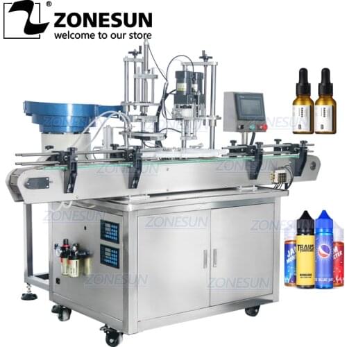 ZONESUN ZS-AFC1 3in1 Automatic Double Heads Rotary Perfume Essential Oil ink e-liquid Bottle Filling Capping Machine