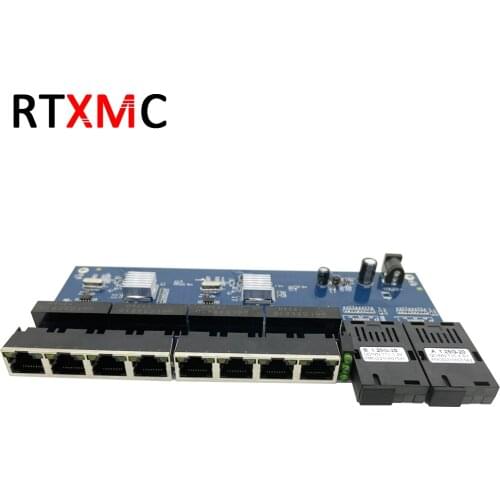 2G8E 8UTP&2SC 10/100/1000M Gigabit Ethernet switch Ethernet Fiber Optical Media Converter Single Mode 8*RJ45 UTP and 2*SC fiber