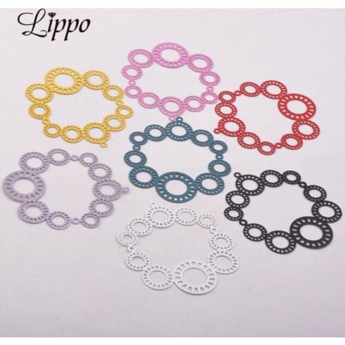 30pcs AB5342 40*45mm Big Flower Charms Round Pendant Diy Jewelry Parts