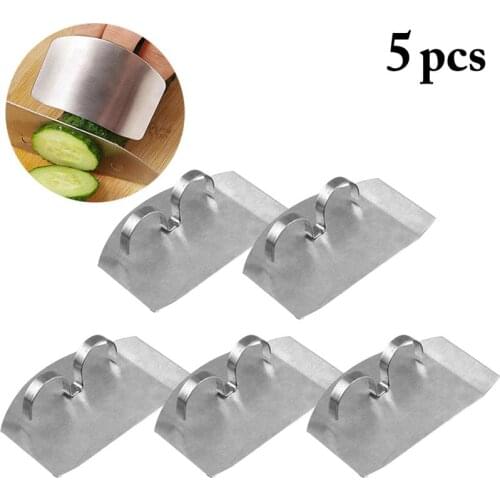 5Pcs Safety Practical Finger Protection Tool Stainless Steel Hand Protector Finger Guard Protect Finger Hand Not To Hurt