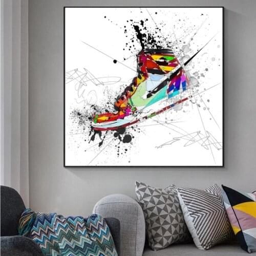 Watercolor Sneaker Shoes Canvas Paintings on The Wall Art Posters and Prints Fashion Sport Shoes Pictures for Boys Room Decor