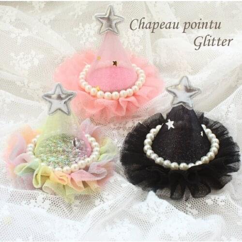 Free Shipping ZLOVEPET Dog Hair Accessories Sparkling Flash Powder Lace Princess Hat Pet Headwear Hairpin Poodle Yorkie Maltese