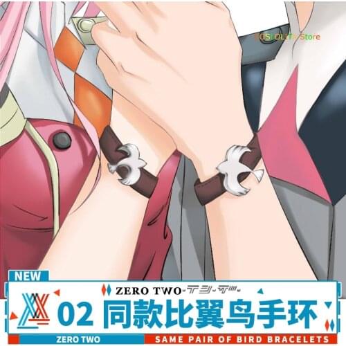 Anime DARLING in the FRANXX ZERO TWO Lovebirds Bracelet Ring Cosplay Creativity Men Women Girls Student wristband Xmas Gifts