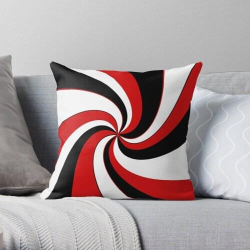 Red, Black And White Twist Design Polyester Decor Pillow Case Home Cushion Cover 45*45cm