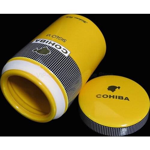 COHIBA Fine Ceramic Travel Siglo Cigar Humidor 25 Cigar Humi-Jar Porcelain Cigarette Holder Box Humidor For Office & Home