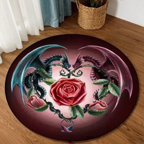 Colorful Dragon Carpet Flower Round Carpet Floor Mats Bathmat Bedroom Living Room Area Rug circle rug carpets for living room
