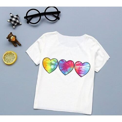 Summer Print Tie Dye Kits for Kids Fashion Painted Boys Girls T Shirts Round Neck Design Baby Girl Toys Kids Clothes 1445