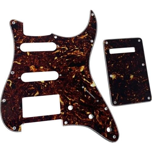 Strat ST Pickguard,Back Plate,Screws HSS Dark Brown Tortoise