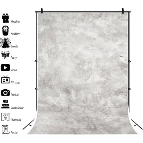 Laeacco Gray Cement Wall Surface Gradient Solid Color Texture Love Baby Portrait Photo Background Photography Backdrop Photocall