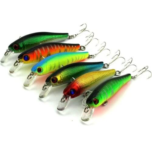HENGJIA 6pcs 8.5CM 8.9G 6#hooks hard plastic Minnow fishing lures pike peche wobble fising baits isca pesca fishing tackles