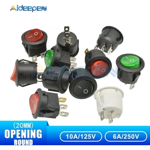 KCD1 Rocker Switch 2 Pin 3 Pin 4 Pin 20mm ON-OFF ON-OFF-ON Round Boat Switch AC 6A/250V Waterproof Cap Car Dash Dashboard